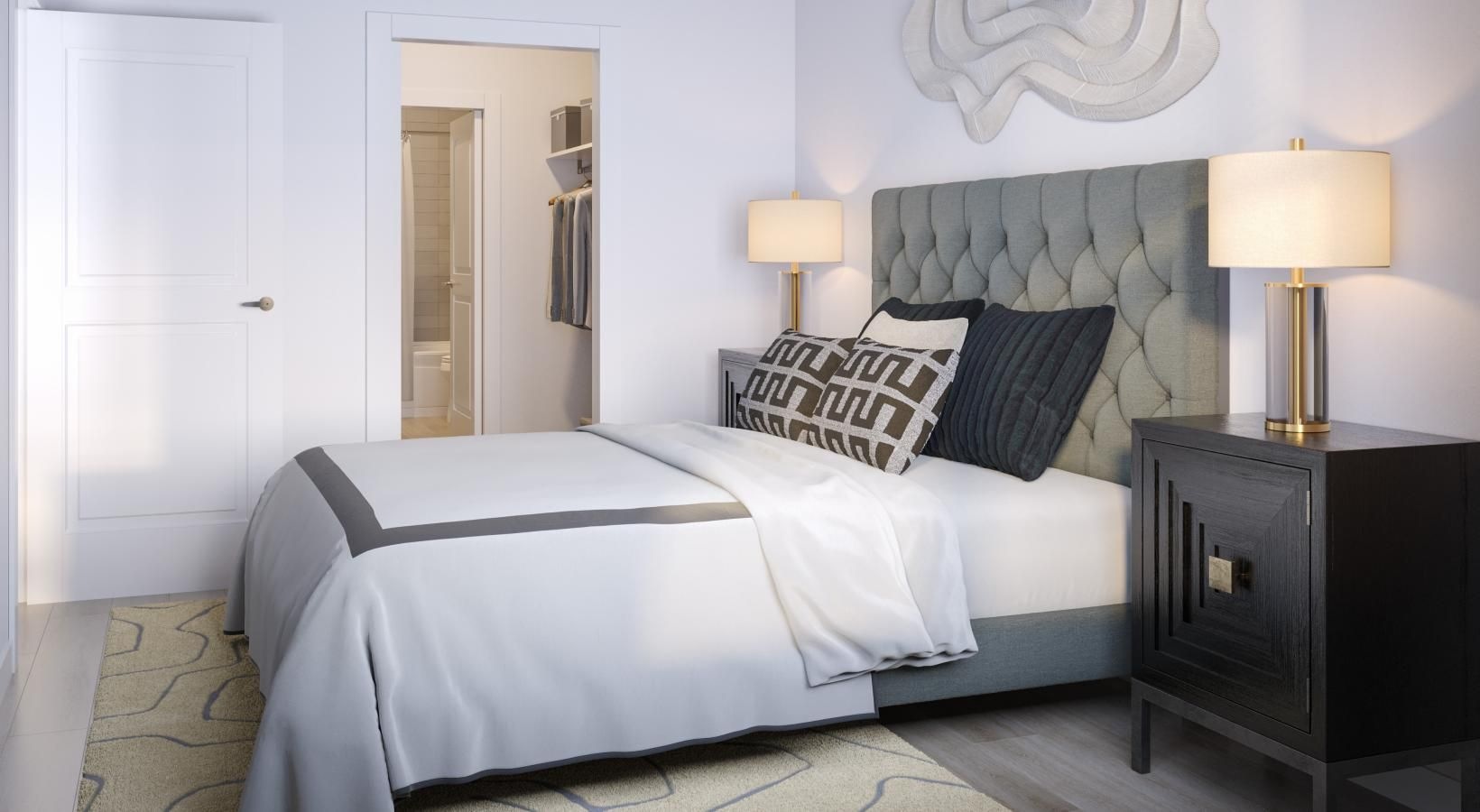 Beautiful bedrooms to fit every need a bedroom with a bed and lamps