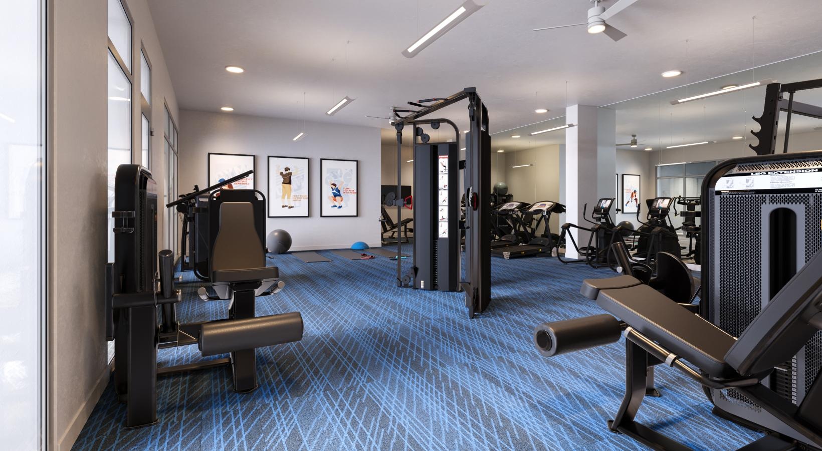 Enjoy our resident-only features a gym with exercise equipment